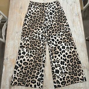 NWT Banana Republic Leopard Print Flowy Wide Leg Pants Sz 6